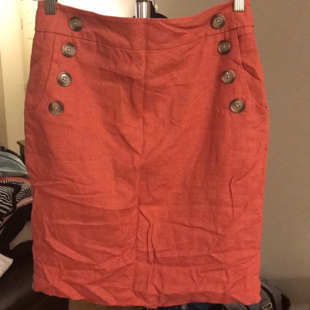 Linen Straight Pencil Skirt